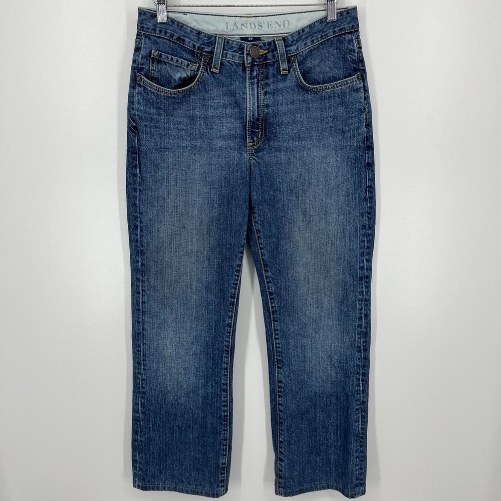Lands' End Jeans Men's Size 30 Blue Original Fit Boot Cut Leg Vtg Cotton